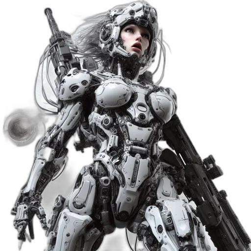 robot, weapon, concept art, comic book art transparent PNG cut-out