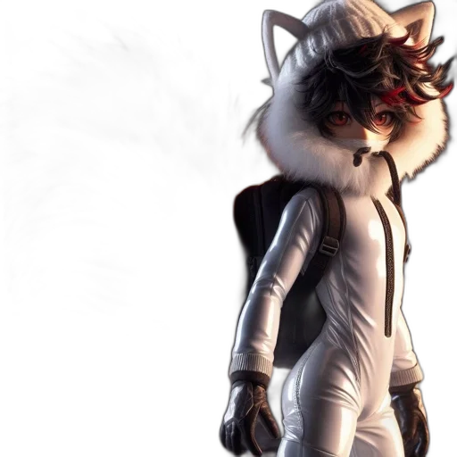 jacket, mask, staff, animal transparent PNG cut-out