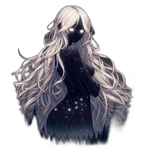 mask, hair, dress, creature transparent PNG cut-out