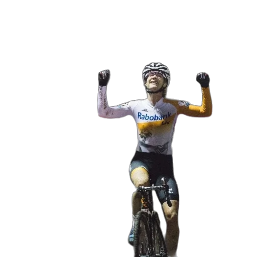 3d render, cyclist, celebrates, victory transparent PNG cut-out