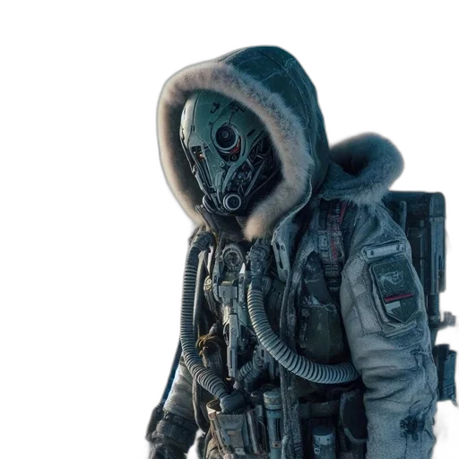 jacket, mask, robot, creature transparent PNG cut-out