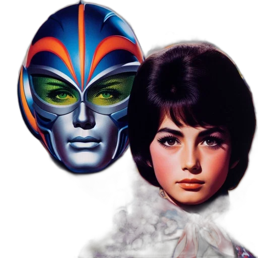 mask, outer space, two, characters transparent PNG cut-out