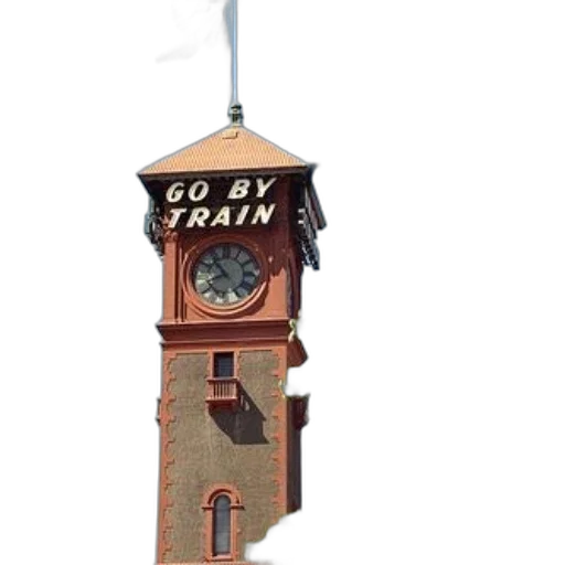 building, 3d render, clock, tower transparent PNG cut-out