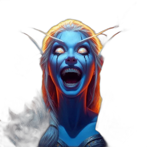 face, mask, staff, fantasy art transparent PNG cut-out