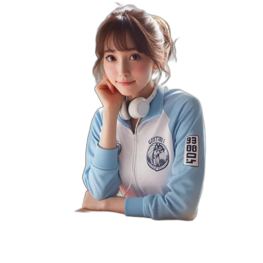 jacket, staff, face, photorealistic transparent PNG cut-out