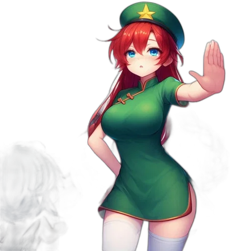 dress, staff, hat, weapon transparent PNG cut-out