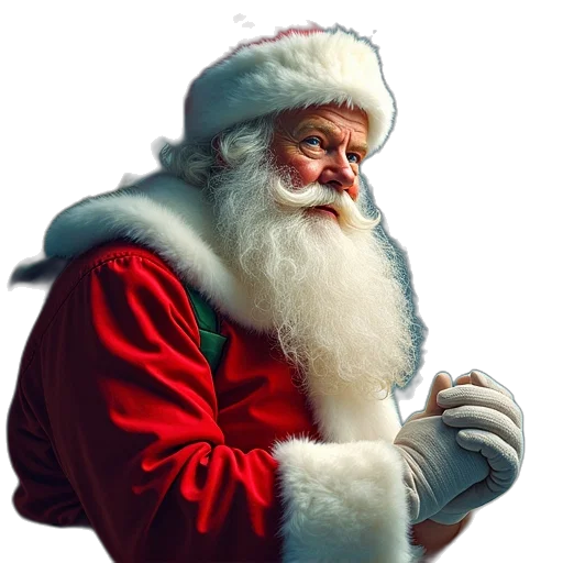 photorealistic, 3d render, santa, claus transparent PNG cut-out