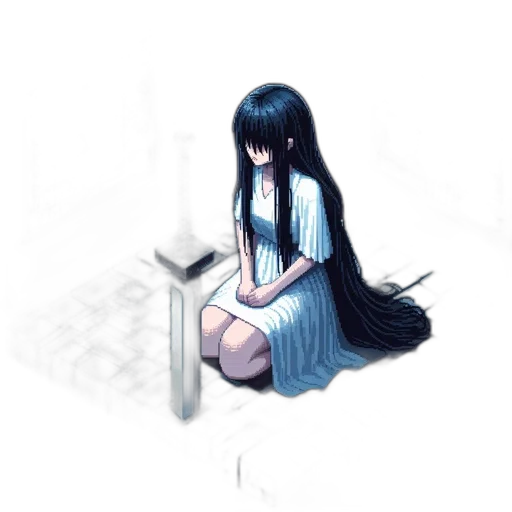 dress, robot, sword, hair transparent PNG cut-out