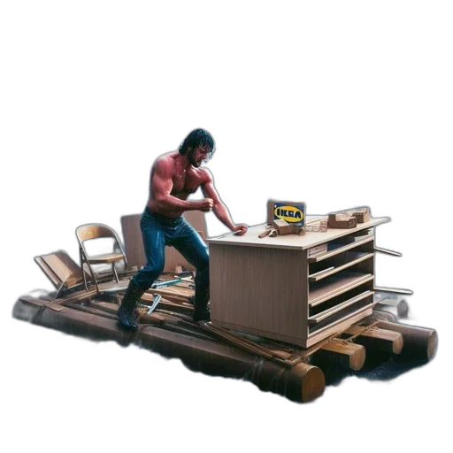 furniture, robot, 3d render, photorealistic transparent PNG cut-out