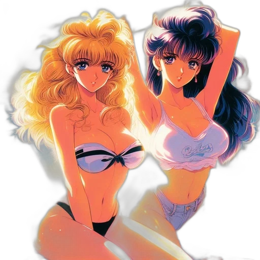 vaporwave, anime, concept art, cartoon transparent PNG cut-out