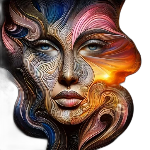 face, mask, hair, crown transparent PNG cut-out