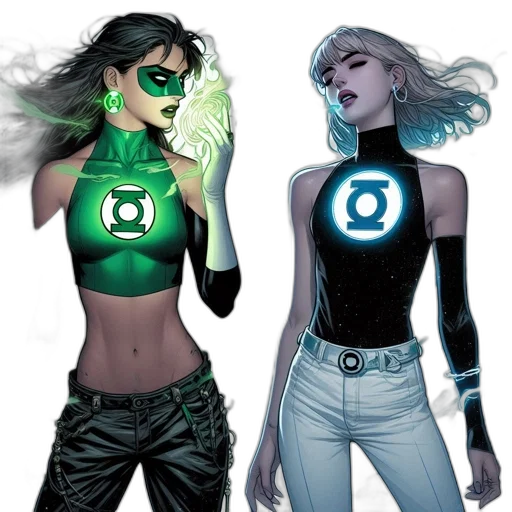 comic book art, concept art, fantasy art, green transparent PNG cut-out