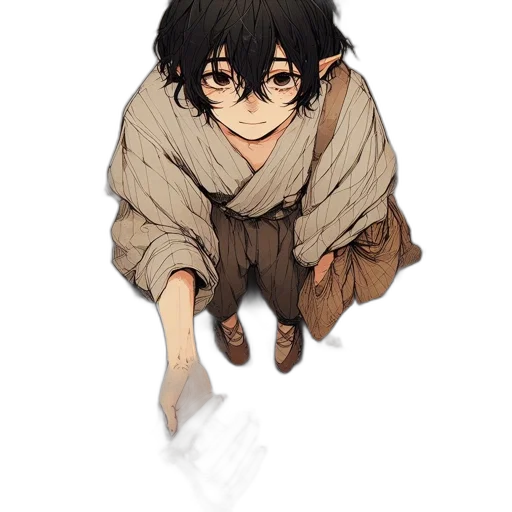 creature, jacket, staff, mask transparent PNG cut-out