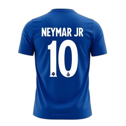 blue, t-shirt, name, neymar transparent PNG cut-out
