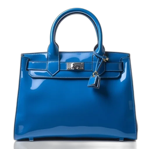 blue, tory, bag, patent transparent PNG cut-out