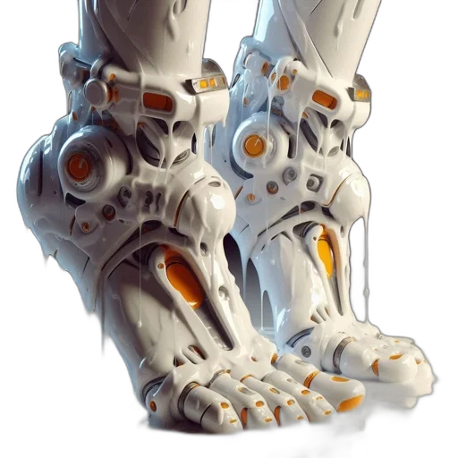 robot, shoes, weapon, concept art transparent PNG cut-out
