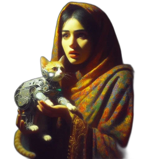 animal, jewelry, oil painting, photorealistic transparent PNG cut-out