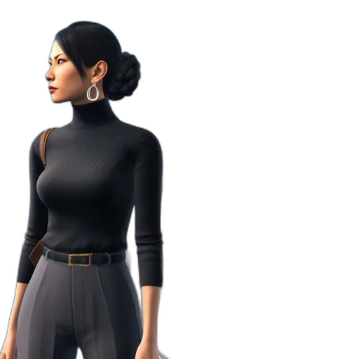 dress, jacket, staff, concept art transparent PNG cut-out