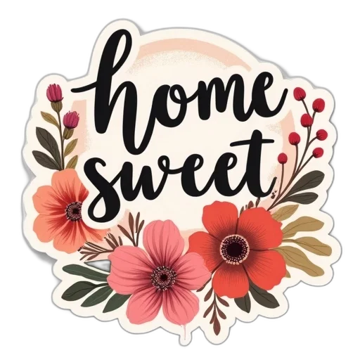 watercolor, home, sweet, sticker transparent PNG cut-out