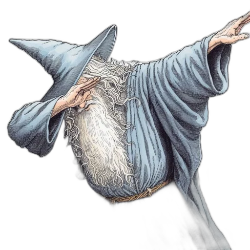 dragon, staff, hat, creature transparent PNG cut-out