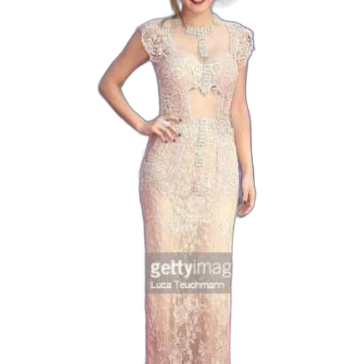 dress, woman, elegant, lace-adorned transparent PNG cut-out