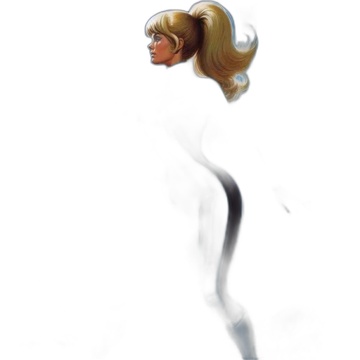 hair, robot, staff, creature transparent PNG cut-out