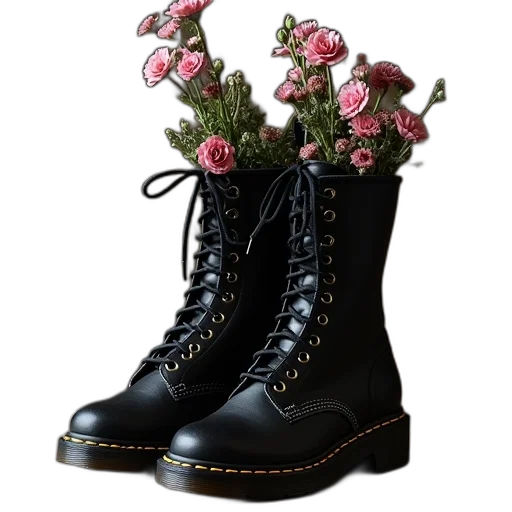shoes, flower, photorealistic, 3d render transparent PNG cut-out