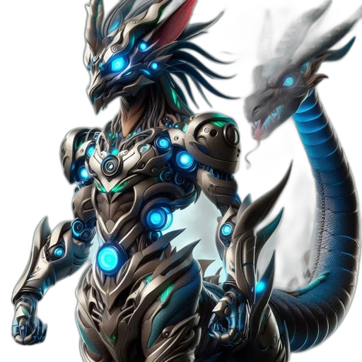 dragon, robot, weapon, sword transparent PNG cut-out