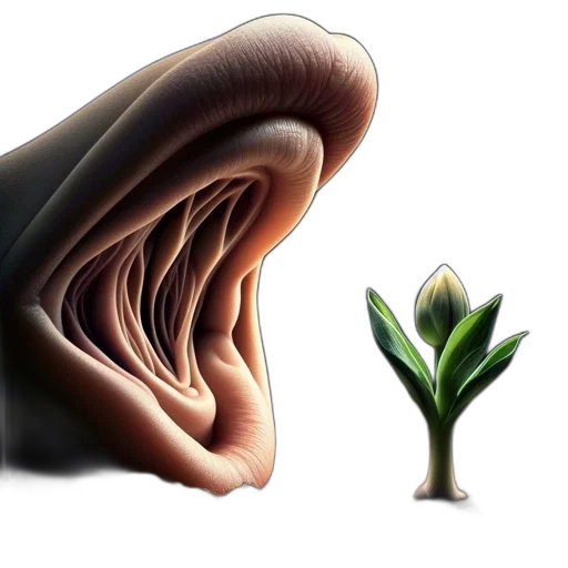 flower, hair, face, tree transparent PNG cut-out