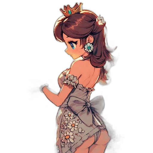 dress, crown, jewelry, staff transparent PNG cut-out