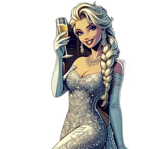 dress, staff, comic book art, concept art transparent PNG cut-out