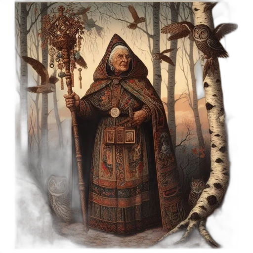 staff, jacket, creature, fantasy art transparent PNG cut-out