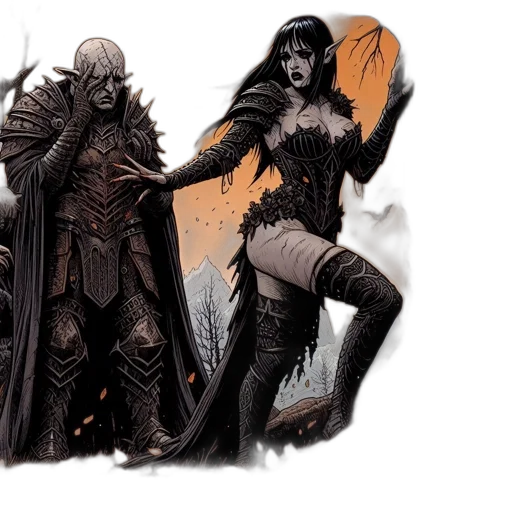 concept art, comic book art, fantasy art, dark transparent PNG cut-out