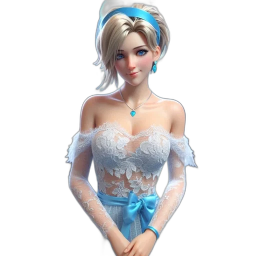 dress, jewelry, concept art, 3d render transparent PNG cut-out