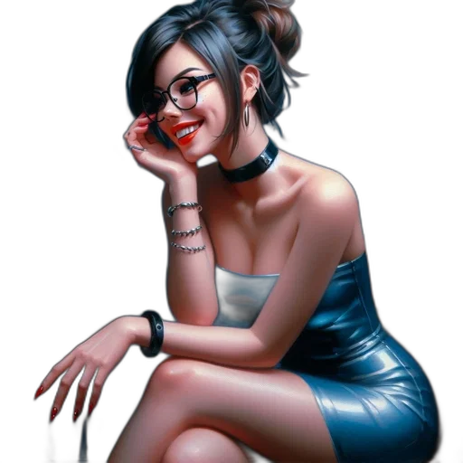 dress, jewelry, staff, face transparent PNG cut-out