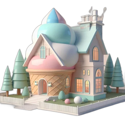 building, 3d render, concept art, fantasy art transparent PNG cut-out