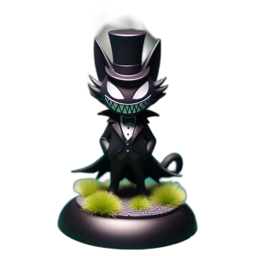 concept art, 3d render, black, cat transparent PNG cut-out