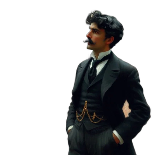staff, hat, jacket, face transparent PNG cut-out