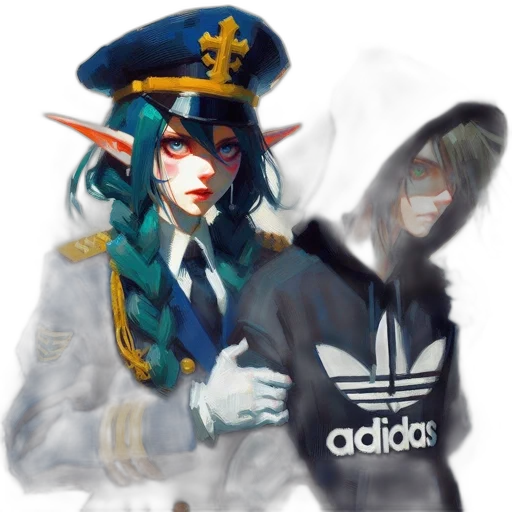 jacket, hat, staff, weapon transparent PNG cut-out