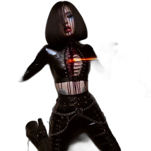 creature, staff, robot, 3d render transparent PNG cut-out
