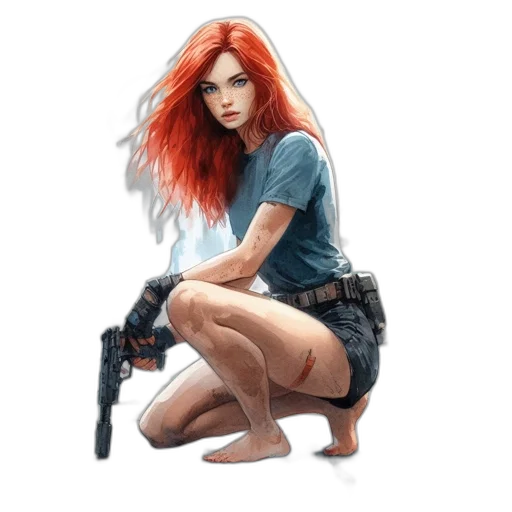 weapon, dress, concept art, comic book art transparent PNG cut-out