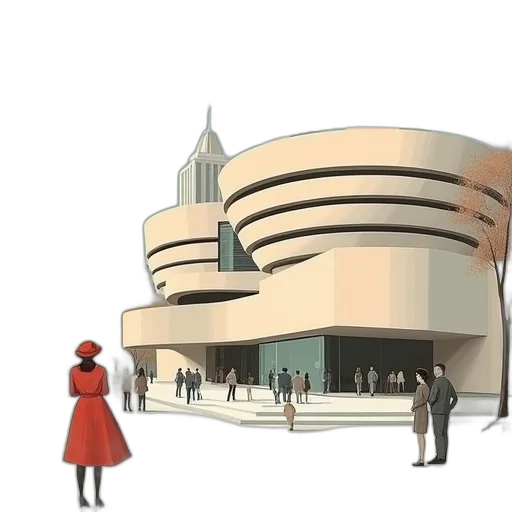 building, concept art, 3d render, city street transparent PNG cut-out