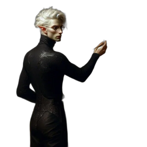 staff, jacket, dress, hair transparent PNG cut-out