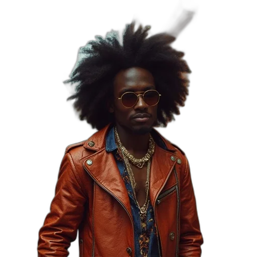 jacket, hair, staff, crown transparent PNG cut-out