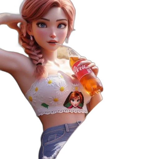 bottle, dress, 3d render, concept art transparent PNG cut-out