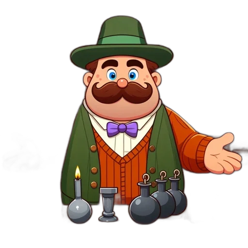 staff, hat, animal, cartoon transparent PNG cut-out