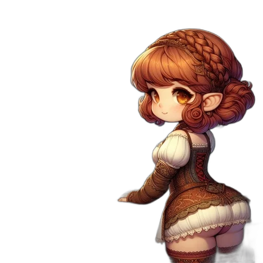 dress, staff, hair, fantasy art transparent PNG cut-out