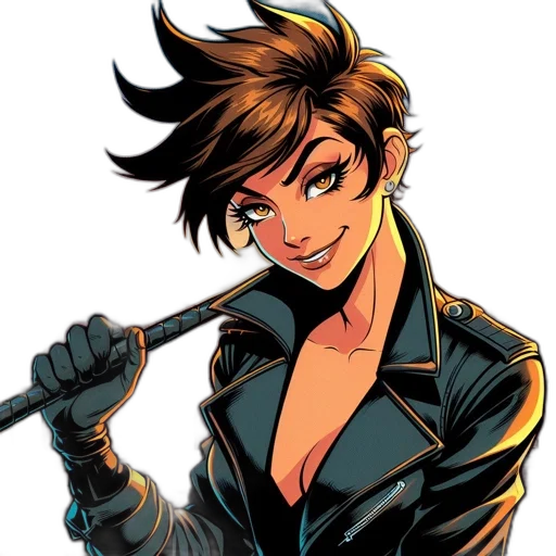 jacket, staff, comic book art, cartoon transparent PNG cut-out
