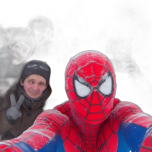 mask, snowy, landscape, man transparent PNG cut-out