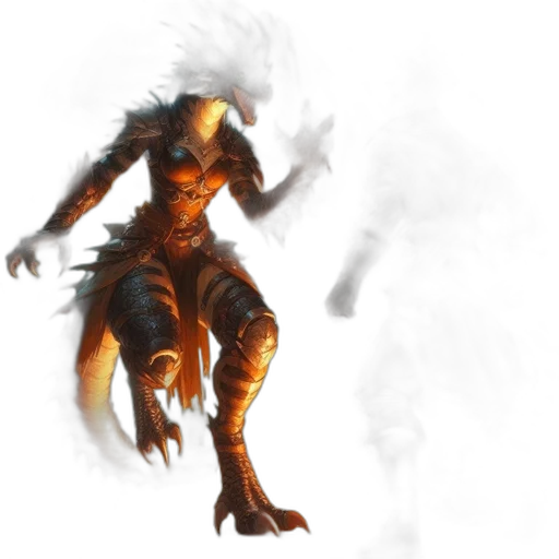 dragon, creature, staff, mask transparent PNG cut-out